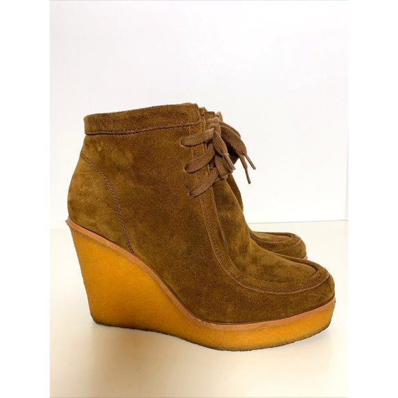 What For Brand Wedge Brown Suede Shoes Size 39 EU/ 7 US - Picture 1 of 9